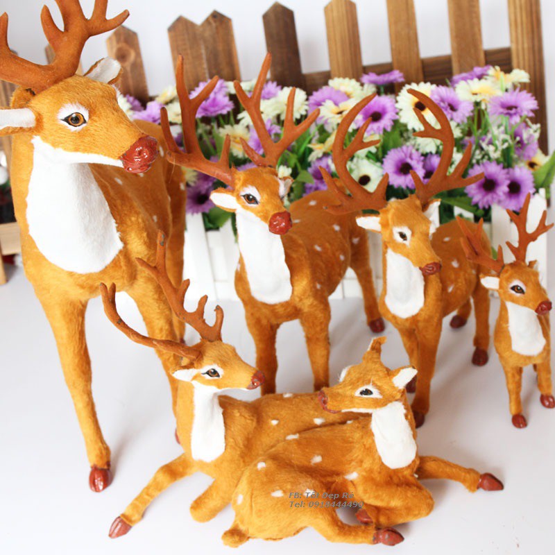 Tuần lộc nhung trang trí Giáng Sinh cao 20cm