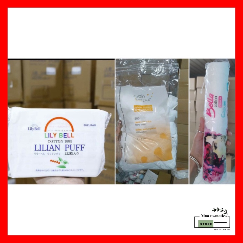 Bông Tẩy Trang Lily Bell Suzuran Nhật 222 Miếng