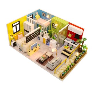 Nhà Búp Bê Gỗ DIY - Simple Life M043 ( Tặng Kèm Keo + Dụng Cụ 5 Món )