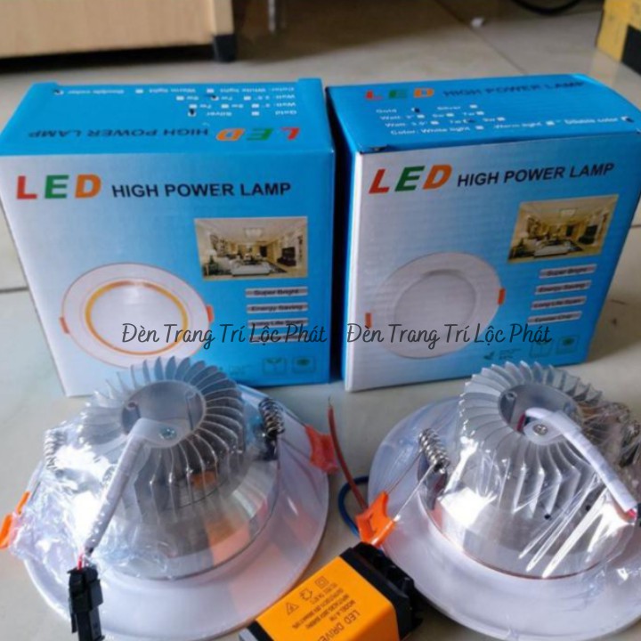 Đèn âm trần, đèn downlight đế nhôm cao tản nhiệt 3 chế độ ánh sáng