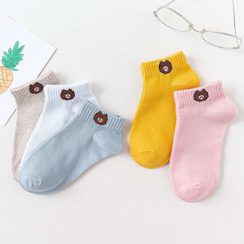 Combo 10 đôi tất thời trang gấu nữ nam 02 - vải cotton