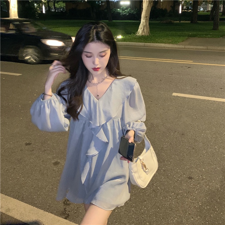 - ÁO VÁY VOAN bling bling HAI LỚP TIỂU THƯ NỮ TÍNH có ảnh thật