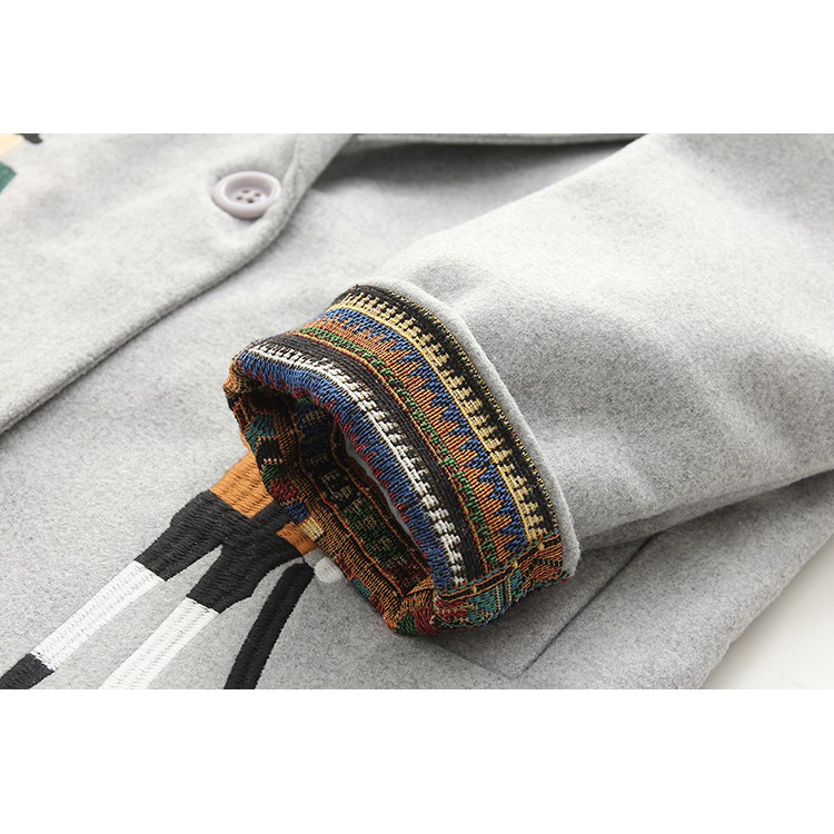 Áo khoác dạ Ulzzang thêu họa tiết( có ảnh thật) - A123 | BigBuy360 - bigbuy360.vn