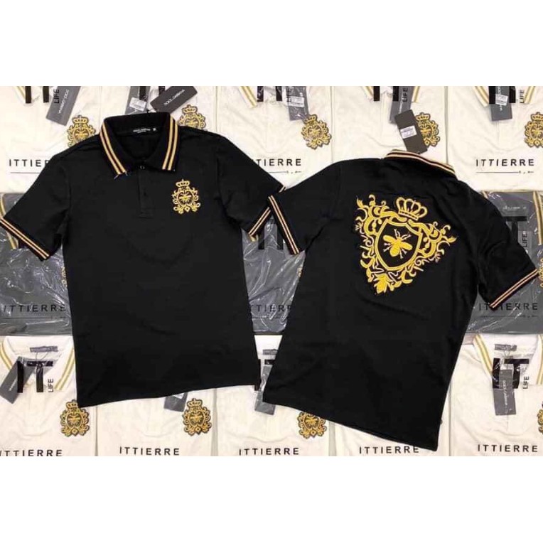 Video Áo thun nam thêu cao cấp cotton 4 chiều thoáng mát 2 màu trắng đen phối hình thời trang | BigBuy360 - bigbuy360.vn