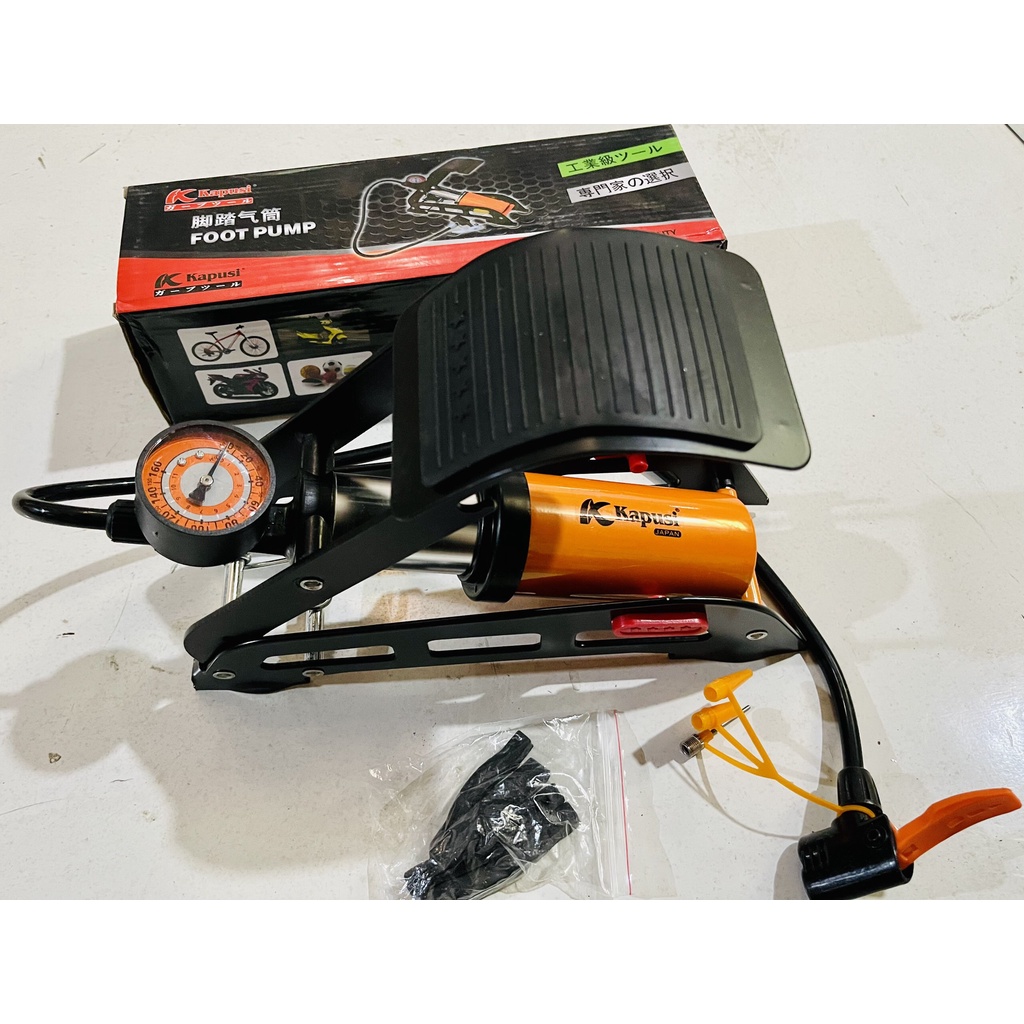Bơm hơi đạp chân mini Kapusi , bơm lốp xe máy xe đạp phao bóng 1 và 2 piston, Kako store