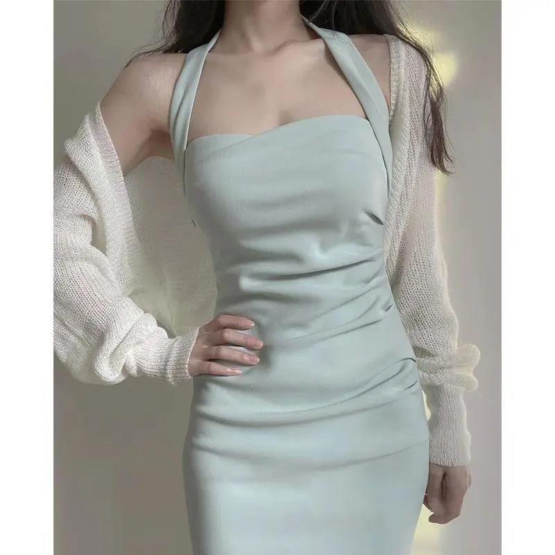 Đầm Dài Hai Dây Ôm Dáng Xẻ Tà Quyến Rũ Cho Nữ