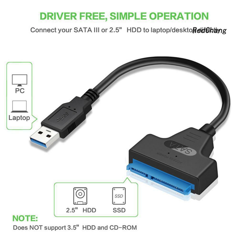 -SPQ- USB 3.0 to 22Pin SATA Adapter Cable 2.5inch Hard Disk Drive SSD Converter Cord