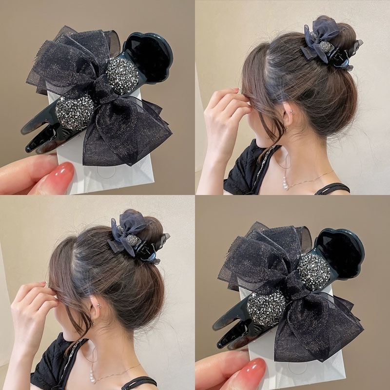 Kẹp Tóc Hình Nơ Đính Ngọc Trai Thời Trang
