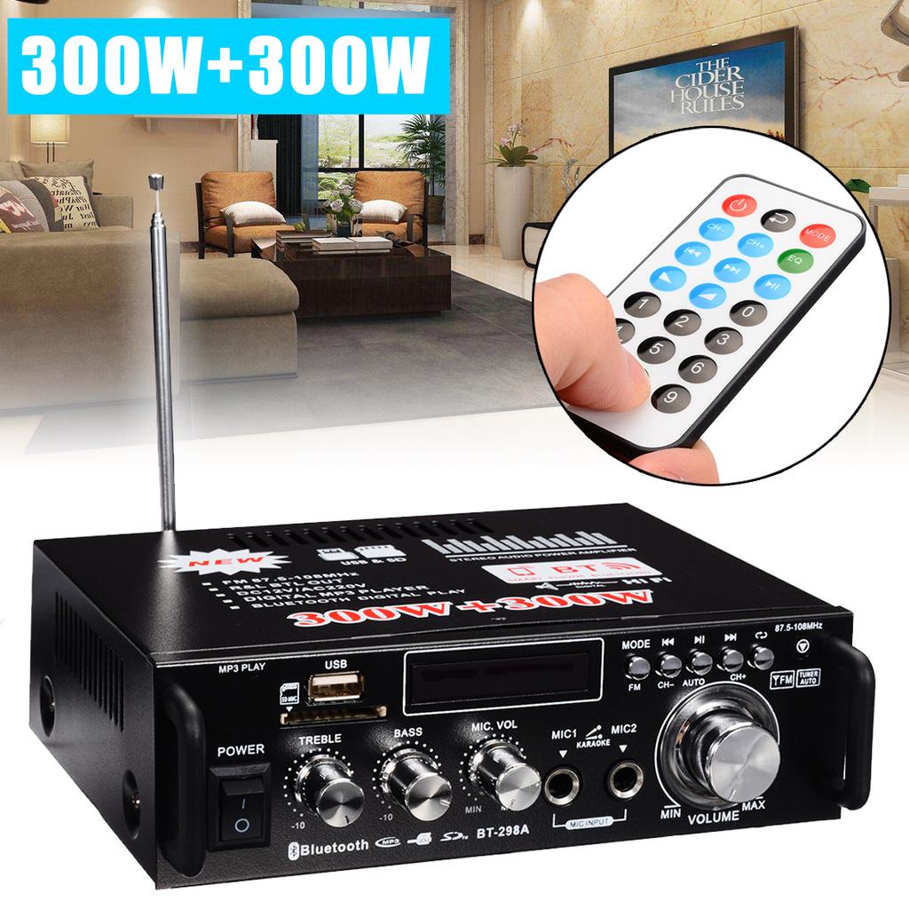 Ampli Mini Karaoke Bluetooth BT-298A tại nhà cao cấp, Công Suất cực đại 600W