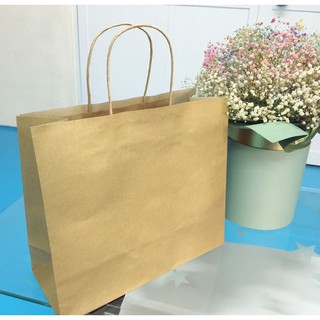 Combo 100 cái Túi giấy  đựng quần áo quai xoắn KT08T - Nâu