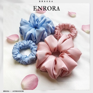 Scrunchies Cột Tóc Vải Lụa Latin ENRORA nhiều màu sắc