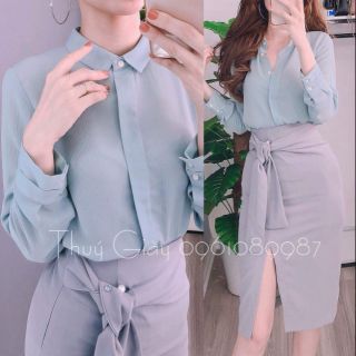Chân váy bút chì thắt nơ