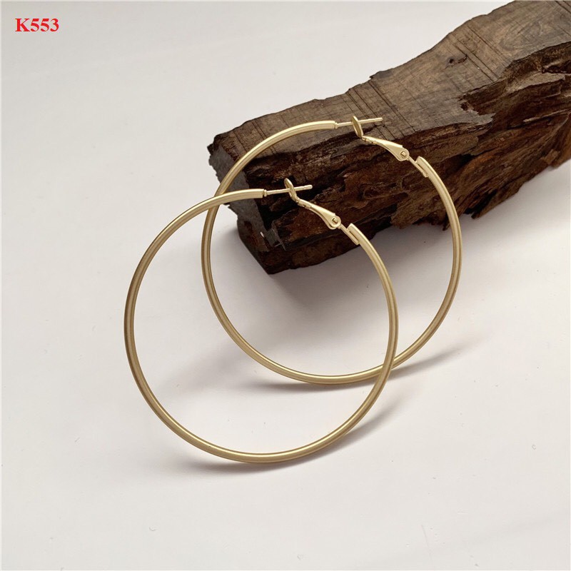 Bông tai tròn lớn đơn giản đường kính 6cm K553 Mayconner