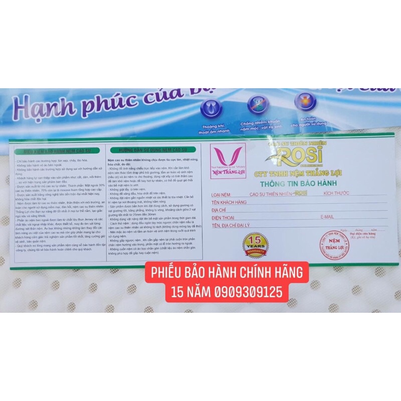 Nệm cao su thiên nhiên ROSI MASSAGE THẮNG LỢI đủ kích thước