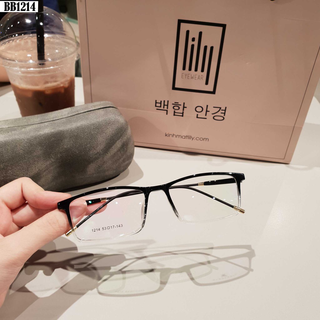 Gọng Kính Cận Vuông Mảnh L1214 - Gọng Kính Mắt Thời Trang Hàn Quốc Lilyeyewear