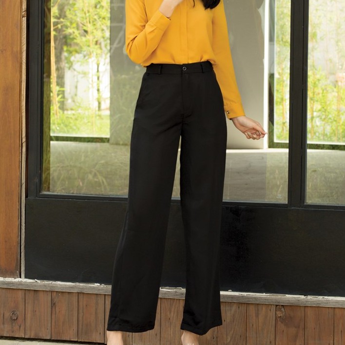 [Mã WASTUP5 giảm 10% tối đa 20K đơn 99K] quần ống suông lưng cao khóa trước vải tuyết mưa nhiều màu siêu tôn dáng