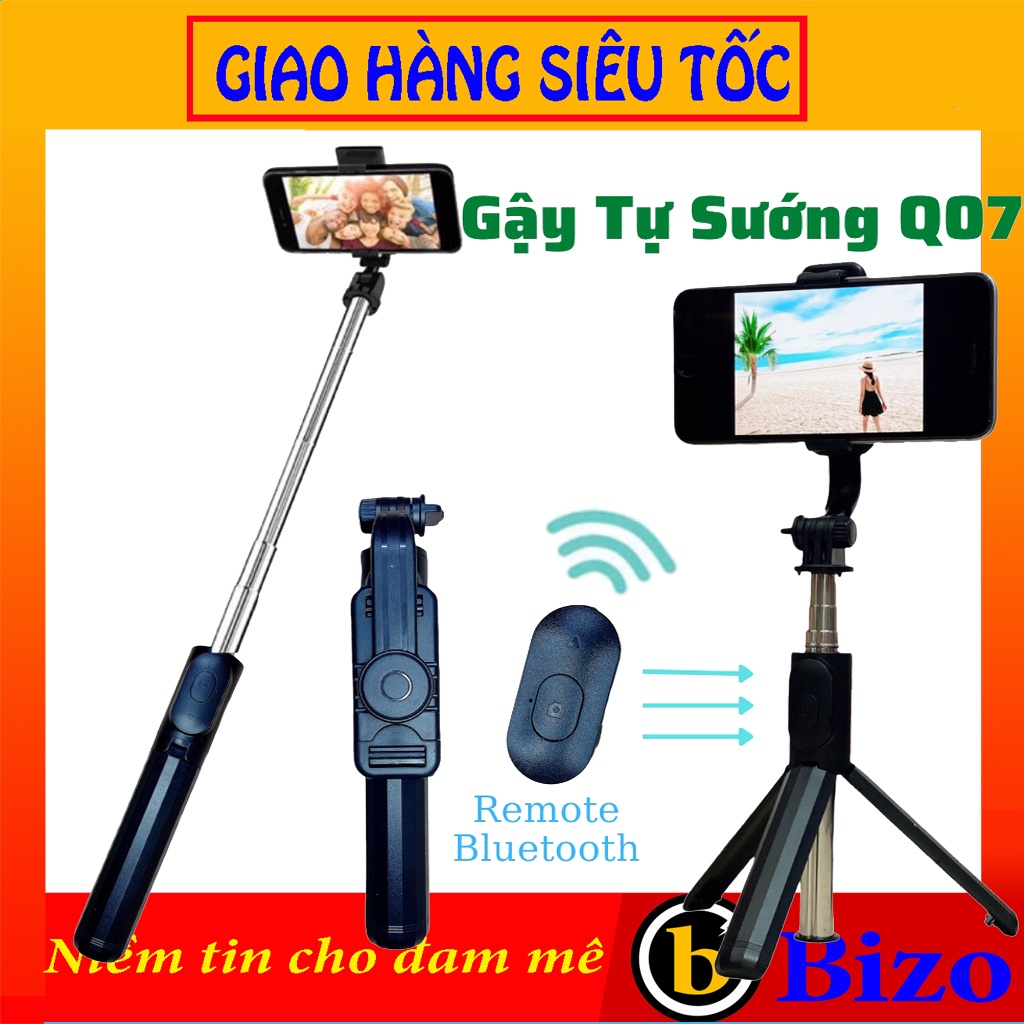 [SIÊU TIỆN LỢI] Gậy Chụp Ảnh Tự Sướng 3 Chân Đa Năng Q07 Kèm Remote Bluetooth Siêu Tiện Lợi