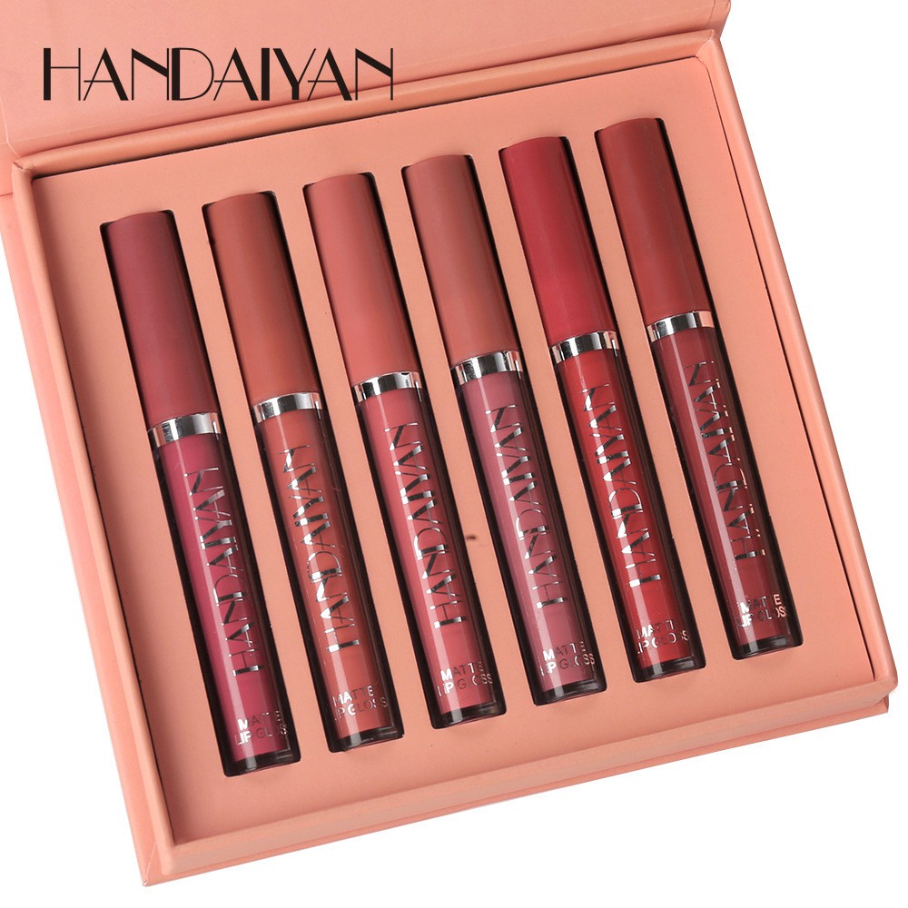 Set 6 Son Kem Lì Kháng Nước Và Lâu Trôi Handaiyan Kèm Hộp Đựng