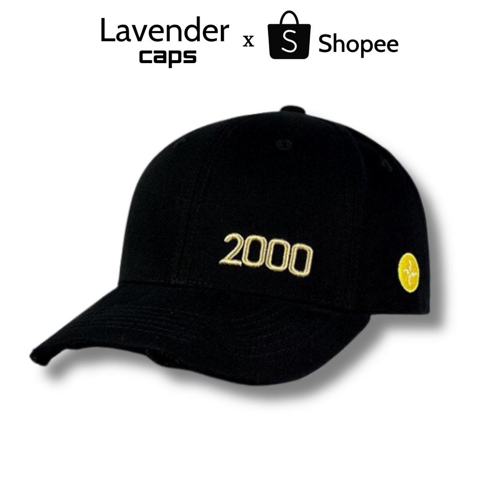 Nón kết Mũ lưỡi trai đen 2000 logo thêu dành cho nam nữ Free size