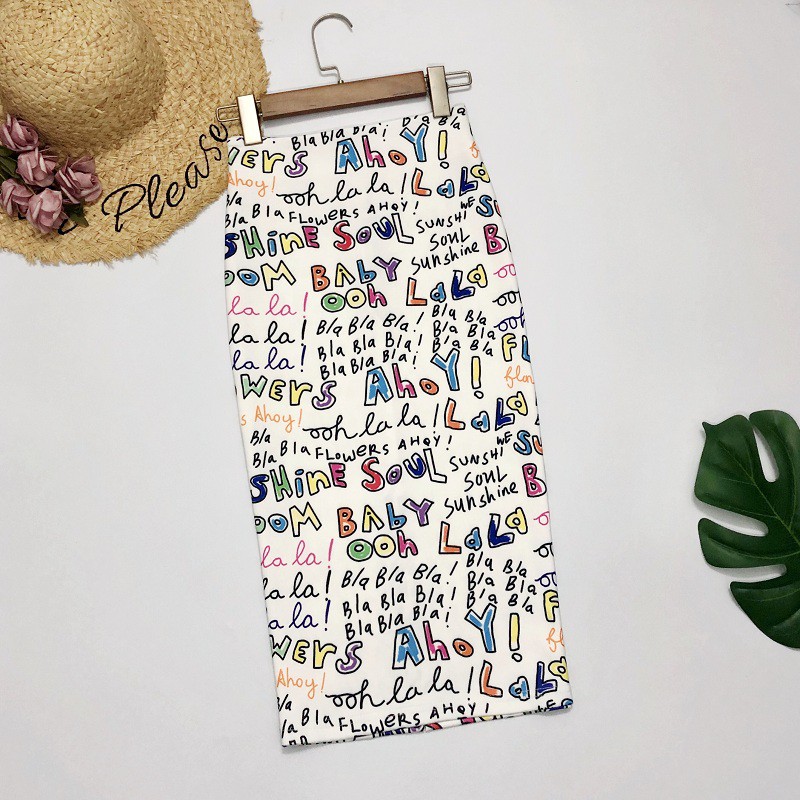 Chân Váy Bút Chì Lưng Cao In Họa Tiết Hoạt Hình Phong Cách Bohemian Hàn Quốc Thời Trang Cho Nữ | BigBuy360 - bigbuy360.vn