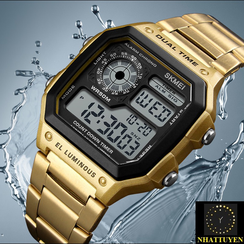 Đồng hồ Nam SKMEI 1335 Điện tử dây thép
