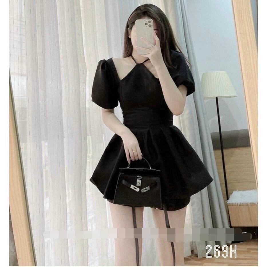 [Miễn phí ship 2022] Sét Bộ Tiểu Thư Dáng Xoè Kèm Quần Đùi, Sét Bộ Umi Cột Dây Cổ Siêu Bánh Bèo