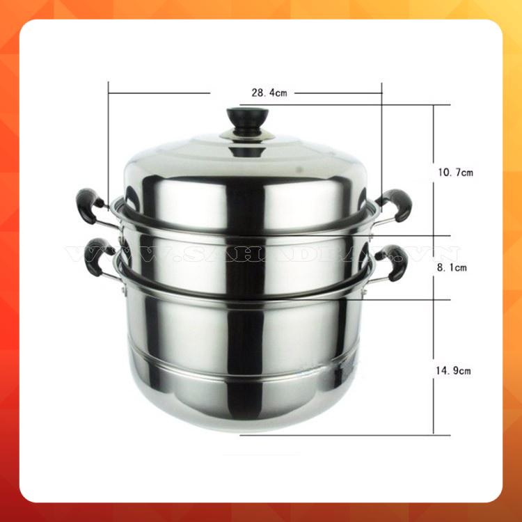 NỒI HẤP INOX 3 TẦNG ĐA NĂNG ĐUN ĐƯỢC BẾP ĐIỆN TỪ TIỆN LỢI