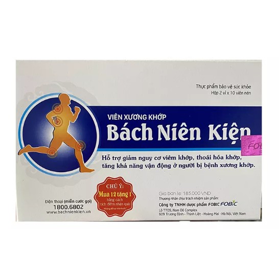 Viên xương khớp Bách Niên Kiện - hỗ trợ giảm viêm khớp, thoái hoá khớp, thoái hoá cột sống; tăng khả năng vận động