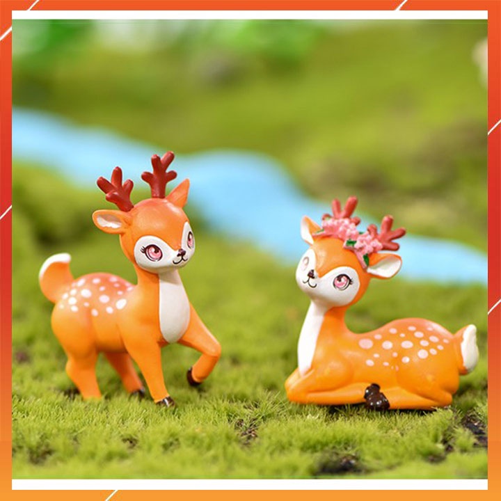 Tiểu cảnh chú hươu sao - Phụ kiện trang trí sen đá, xương rồng terrarium, cây cảnh để bàn, phòng làm việc