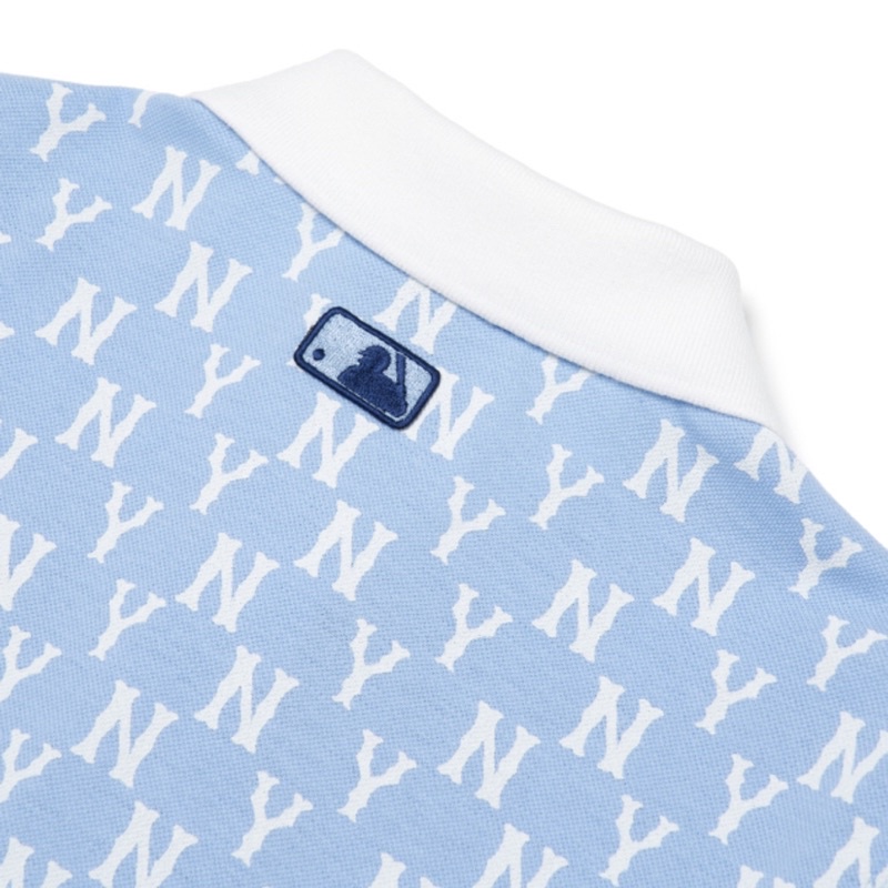 Áo Polo MLB Monogram Mẫu Mới Xanh Baby Chất Vải Xịn