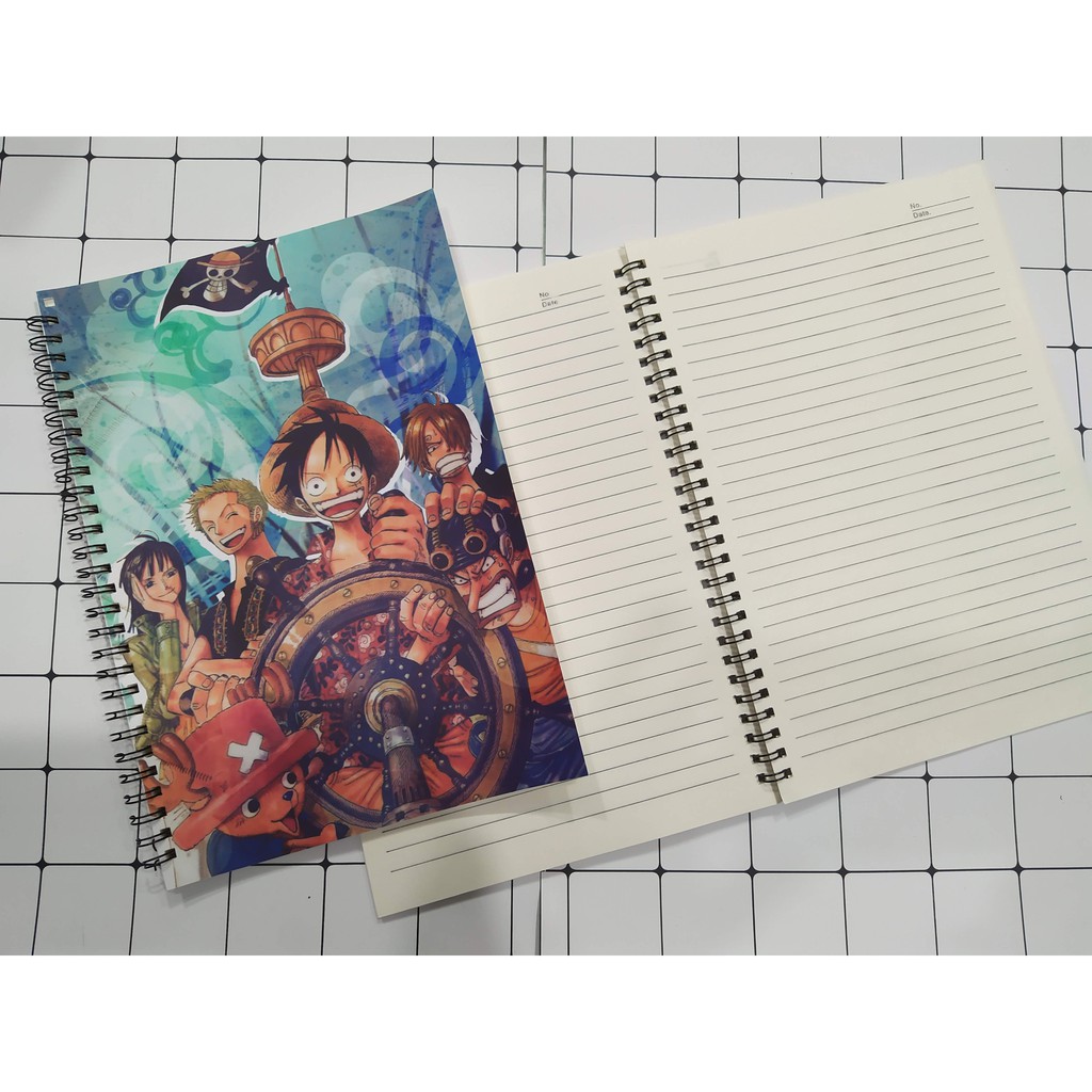Sổ lò xo One Piece 60 trang 17*25cm sổ Vua Hải Tặc Luffy sổ kẻ ngang