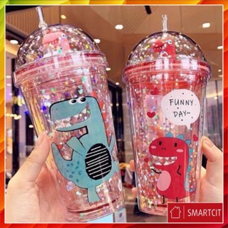 Bình đựng nước khủng long, hình mèo 3d cute 500ml