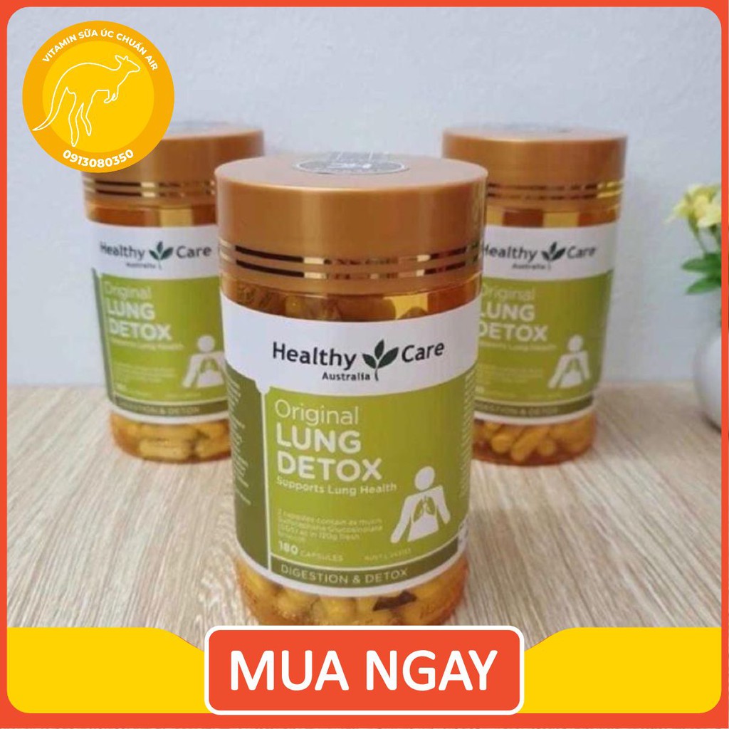 Thải độc phổi Lung Detox Healthy Care, 180 viên, Úc