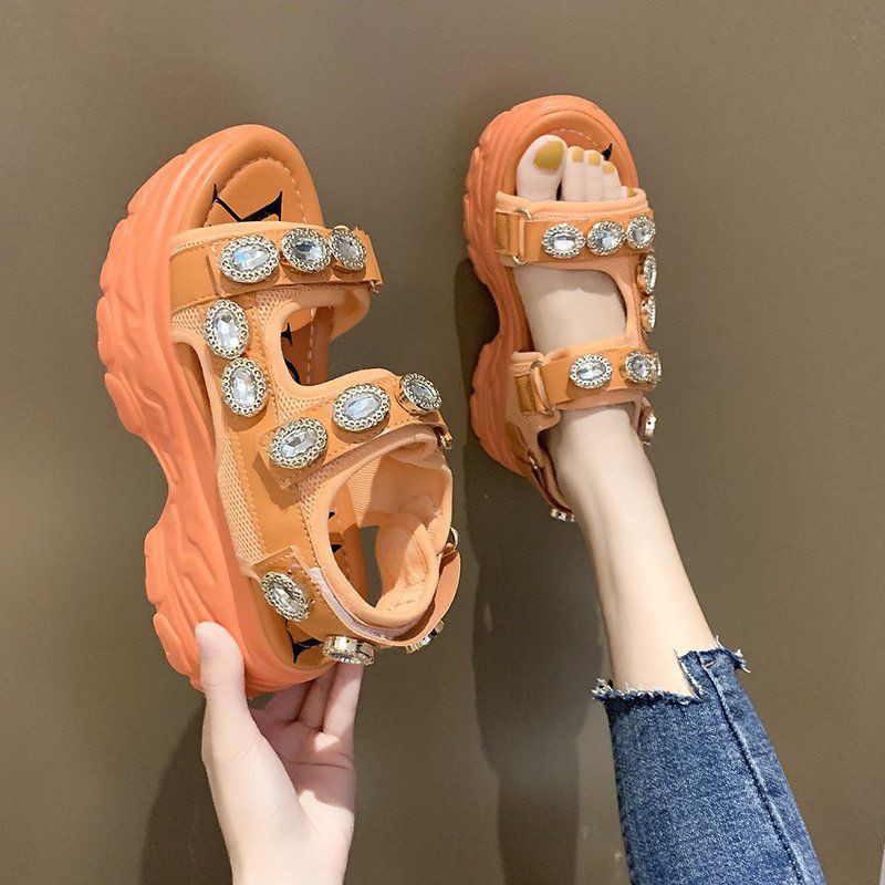 (order) SANDAL ĐẾ BỰ ĐÍNH HẠT 2 MÀU HÀNG QUẢNG CHÂU