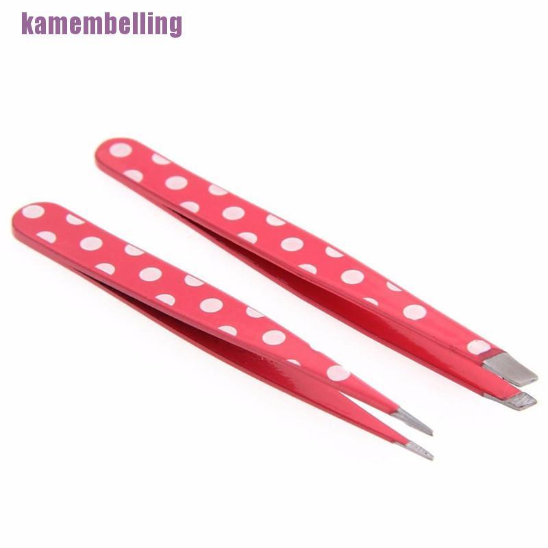 Bộ 2 Dụng Cụ Tẩy Lông Bằng Thép Không Gỉ Họa Tiết Da Báo / Chấm Bi Dễ Thương Cho Nữ