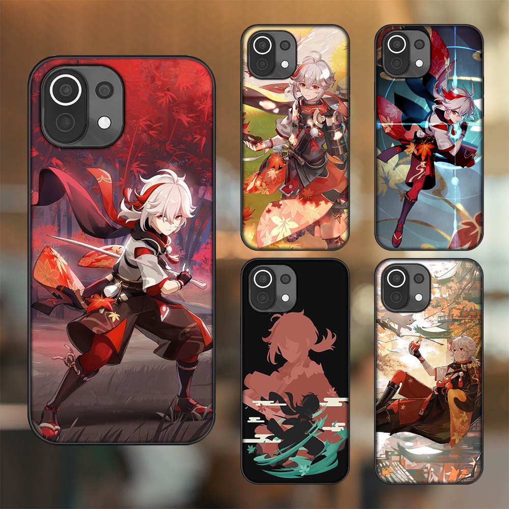 Ốp lưng Xiaomi Mi 11 Lite viền đen in hình Kazuha Genshin Impact