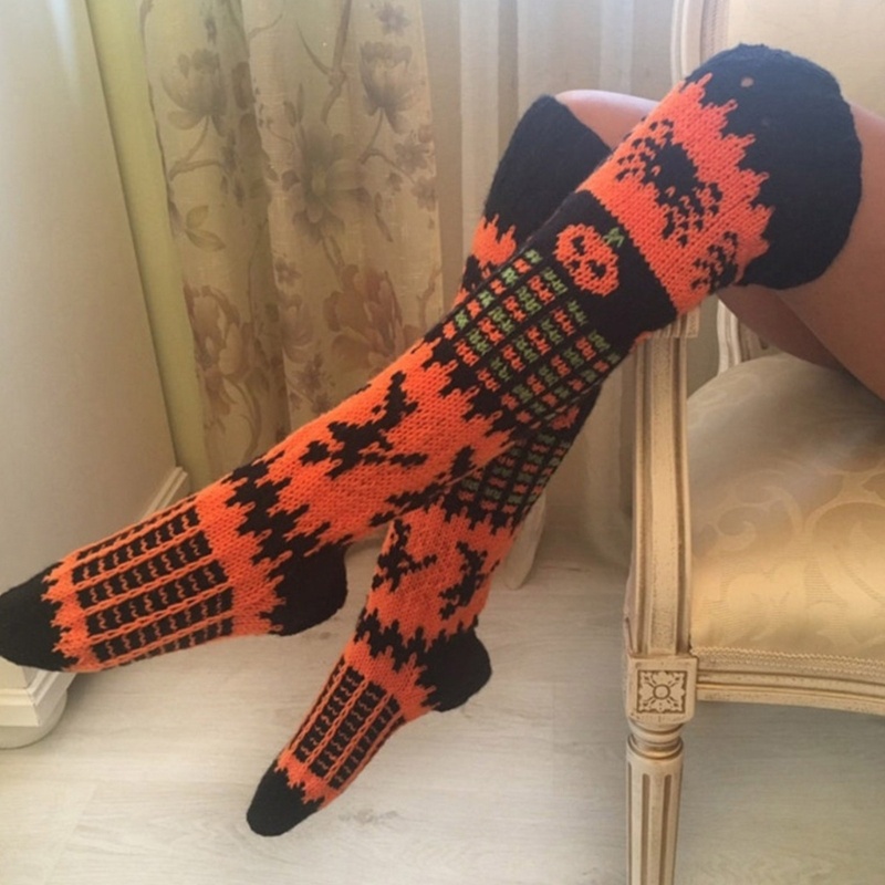 Tất Dệt Kim Dài Qua Gối Giữ Ấm Mùa Đông Thời Trang Cho Nữ