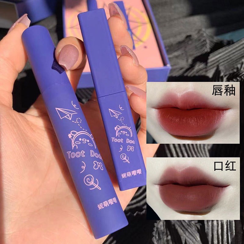 Set 2 son kem +lì lâu trôi dưỡng ẩm môi Dodo hộp tím P105 | BigBuy360 - bigbuy360.vn