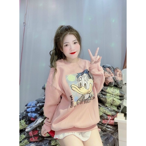 [ Hàng chuẩn ] Áo Nỉ Nữ Dáng Rộng Hàng Mới Về Cực Chất | BigBuy360 - bigbuy360.vn