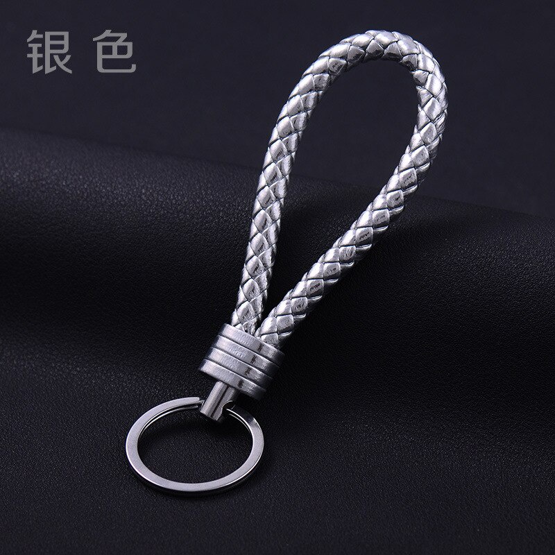1 Móc Chìa Khóa Bằng Da Bện Thủ Công DIY Dành Cho Nam Nữ