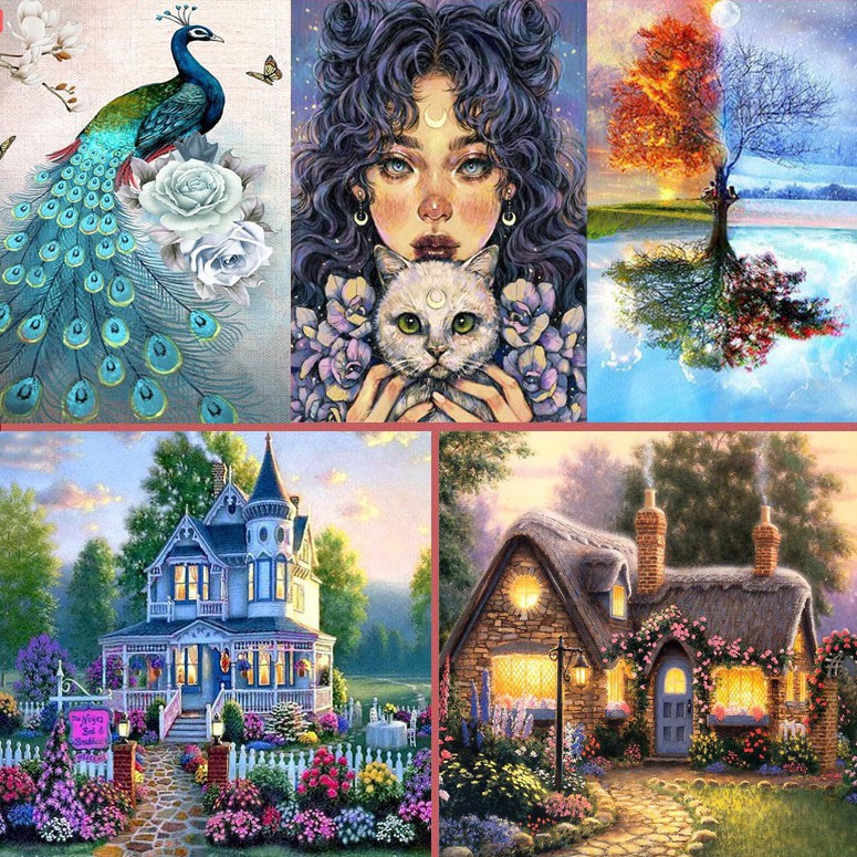 [Mã 11LSSALE giảm 100% đơn 50k] (Sẵn+đủ đồ) Tranh đính đá tự làm, tranh gắn đá 5D tự hoàn thành DIY BTS