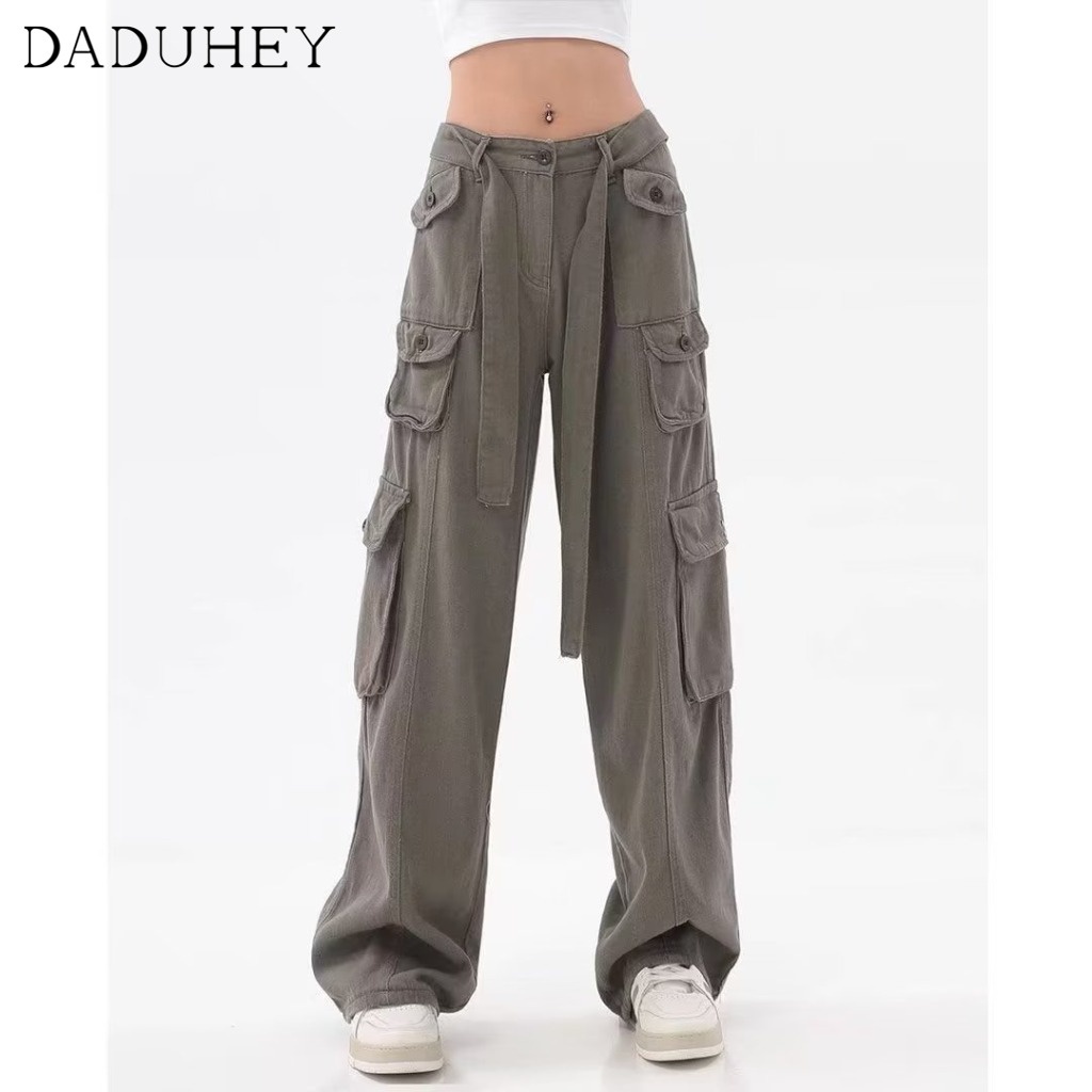 DaDuHey  Men's and Women's Summer 2022 Fashion Brand Functional Loose Straight Cargo Pants Ins Korean Style Trendy Fashion Joker Multi-Pocket Slacks