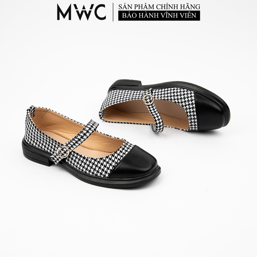 Giày MWC 2254 - Giày Búp Bê Đế Bằng Mũi Tròn Thanh Lịch