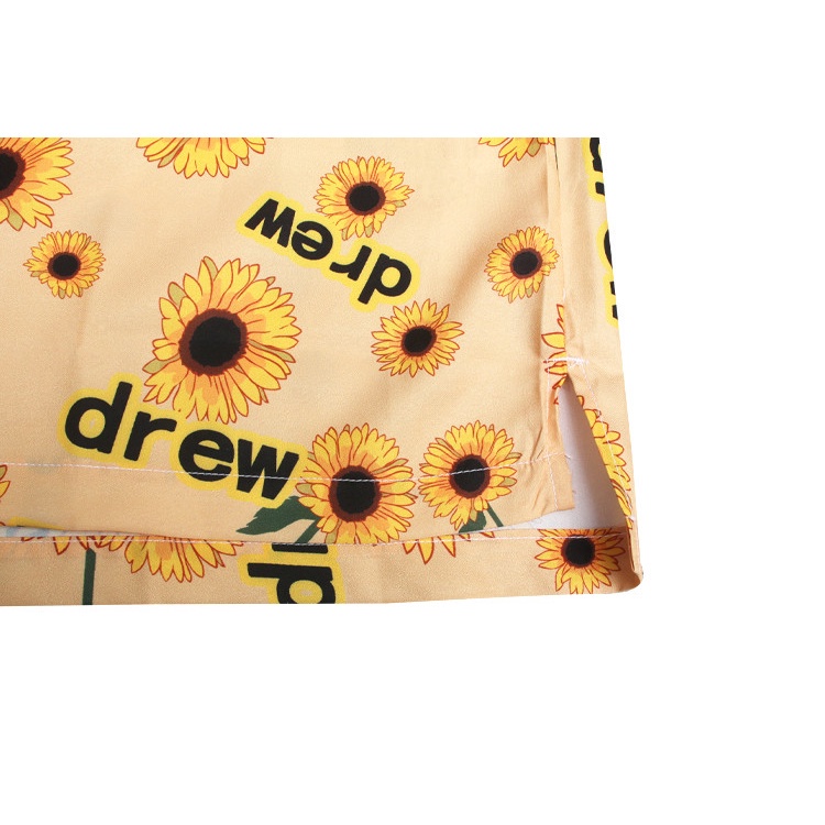 Áo Sơ Mi Ngắn Tay In Hình Hoa Hướng Dương Mặt Cười Plus Size Cho Nam Nữ