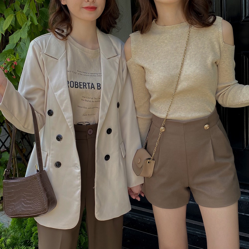 Áo balzer 6 cúc có độn vai LYRA, chất tuyết hàn cao cấp  lót lụa sang chảnh, nữ tính-VSYAK0037