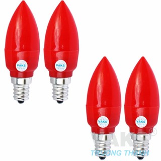Bộ 4 bóng Led trái ớt E12 ánh sáng mạnh (1W) - đỏ