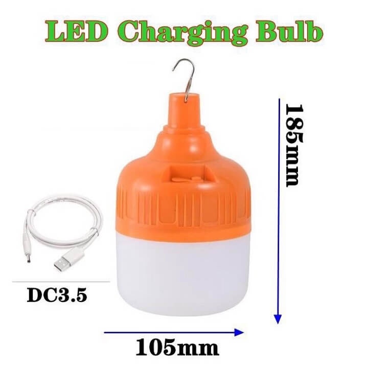 Bóng đèn tích điện 100w bóng đèn cao cấp có móc treo cổng sạc usb