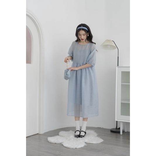 Đầm Babydoll Kính Tơ Dáng Dài Mở Khuy Sau Vải Tơ Xước Mềm Không Bị Cộm Ngứa | BigBuy360 - bigbuy360.vn