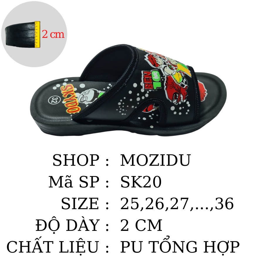 Dép bé trai quai ngang siêu nhân 3 - 12 tuổi thời trang trẻ em MOZIDU SK020