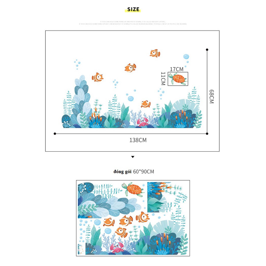 [Mã SKAMPUSHA7 giảm 8% tối đa 50K đơn 250K] Decal Cá Nemo A03 - Decal dán tường Hàn Quốc